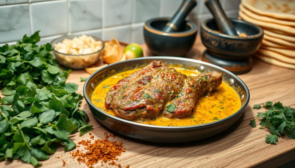 Homemade Lamb Saag Preparation Homemade Lamb Saag Preparation