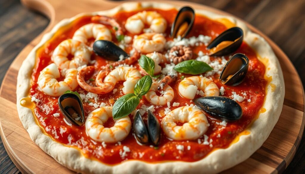 Seafood Pizza Assembly Seafood Pizza Assembly