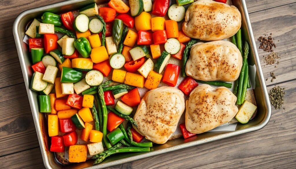 Sheet Pan Low Carb Dinner Preparation Sheet Pan Low Carb Dinner Preparation